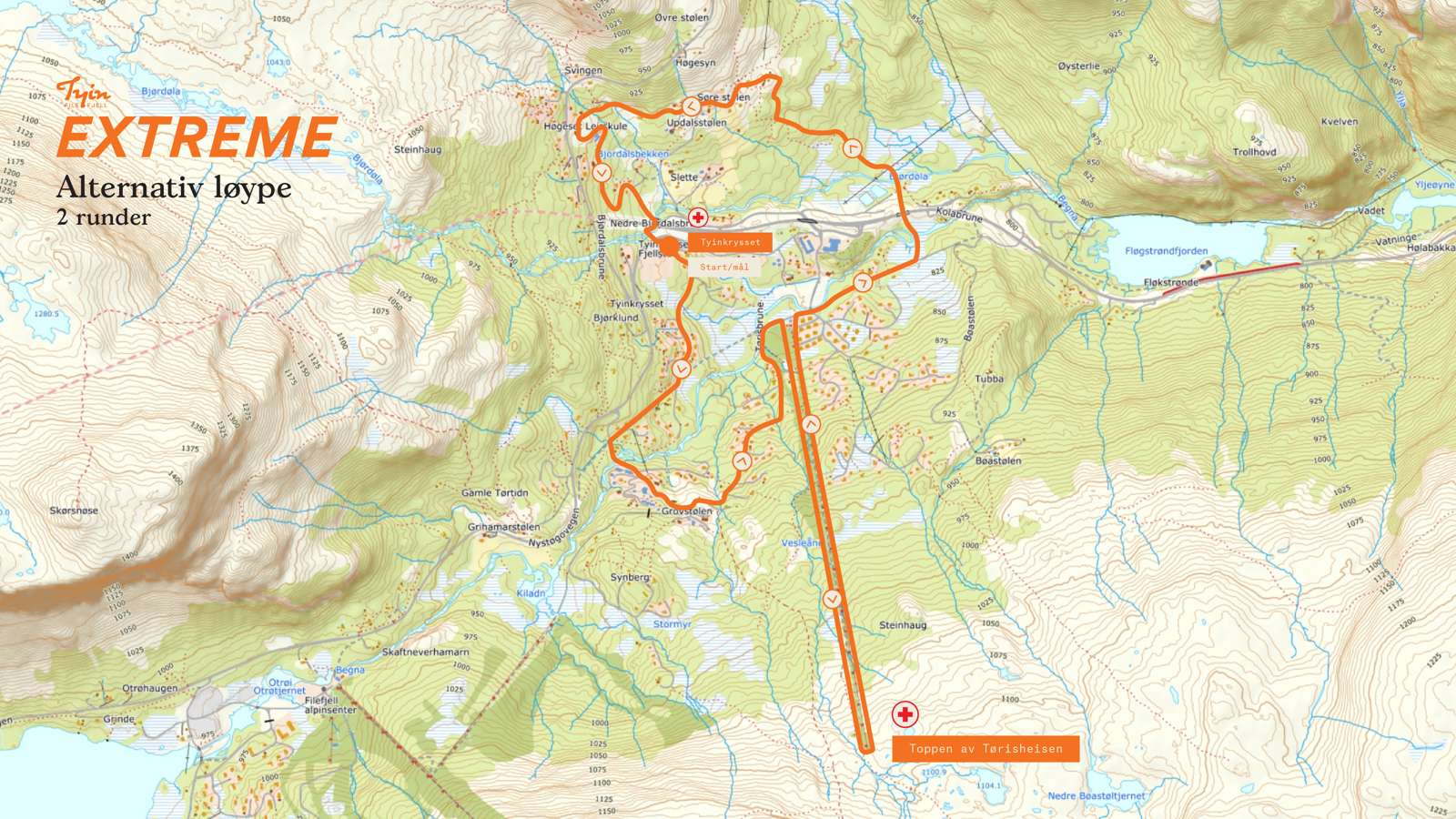 Løypekart Tyin FIlefjell Exztreme 2023