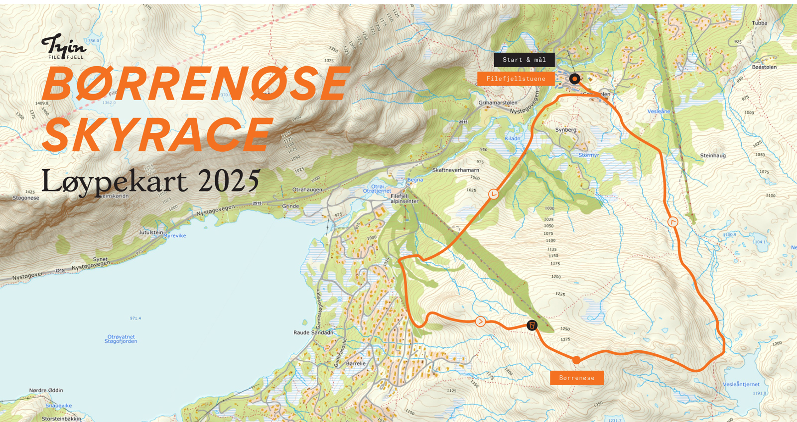 Løypekart Børrenøse Skyrace 2025